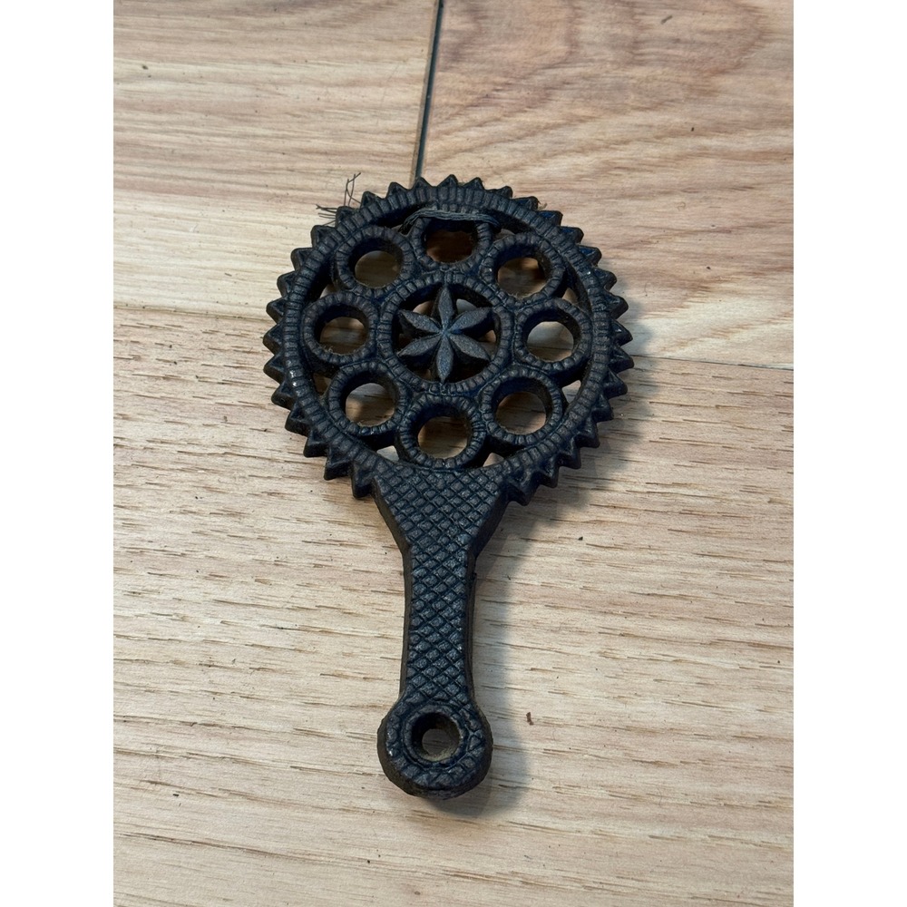 Wilton Cast Iron Trivet Miniature 5.5" Black Star Hex Pennsylvania Dutch Decor